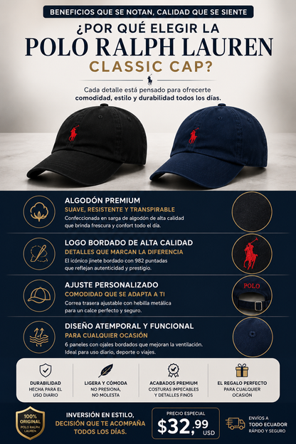 Gorras Polo Ralph Lauren Pack Colores Azul Marino y Negro