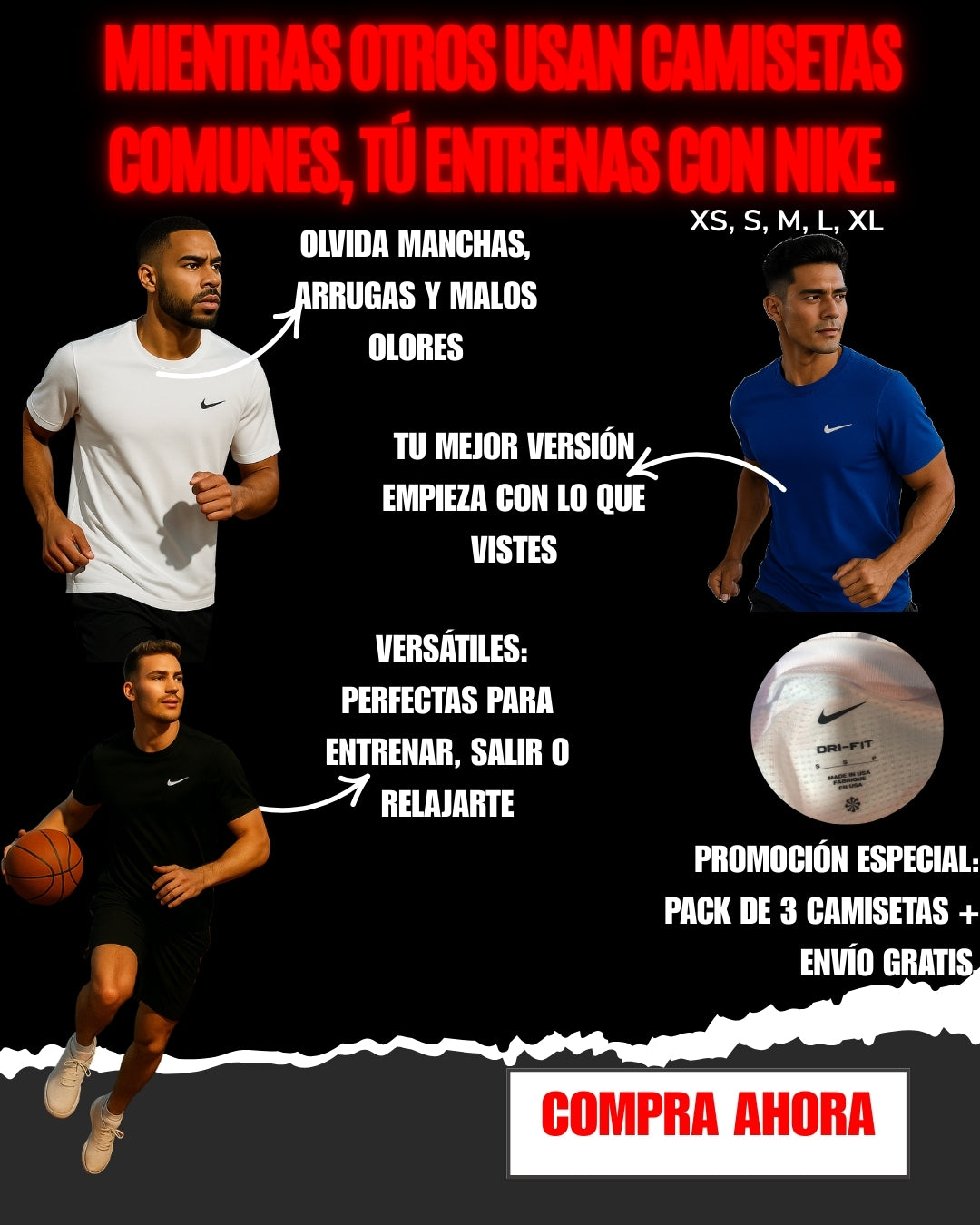 Pack de Tres Camisetas Nike (Paga 1 y lleva 3)ᵀᴹ